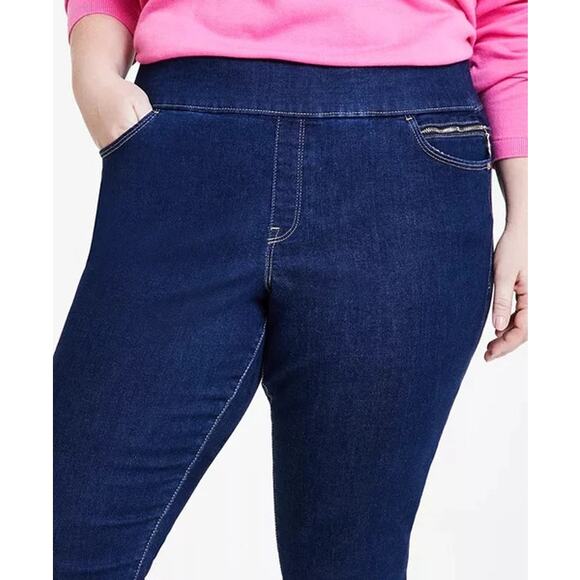 Tommy Hilfiger Jeans Women 18W Plus Blue Denim Flex Gramercy Skinny Pull-On NWT - Picture 4 of 7